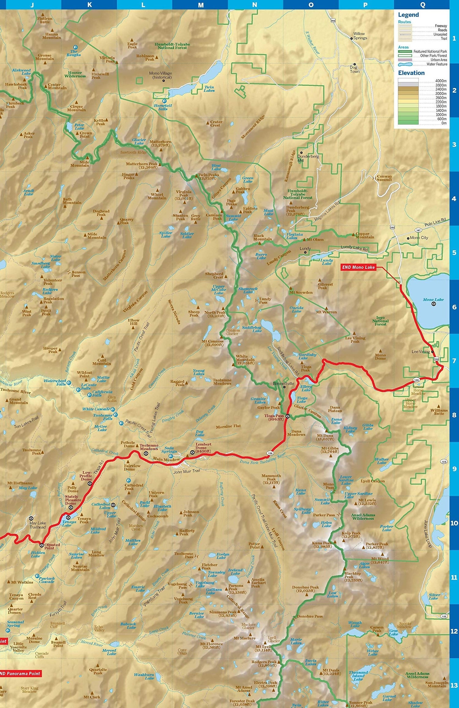 Carte de planification (en anglais) - Yosemite national park | Lonely Planet carte routière Lonely Planet EN