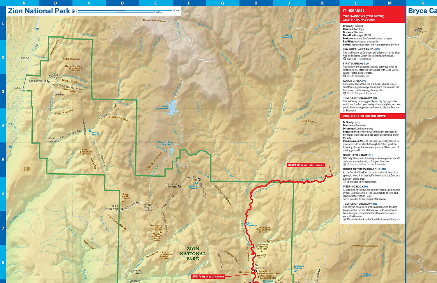 Carte de planification (en anglais) - Zion & Bryce Canyon national park | Lonely Planet carte routière Lonely Planet EN