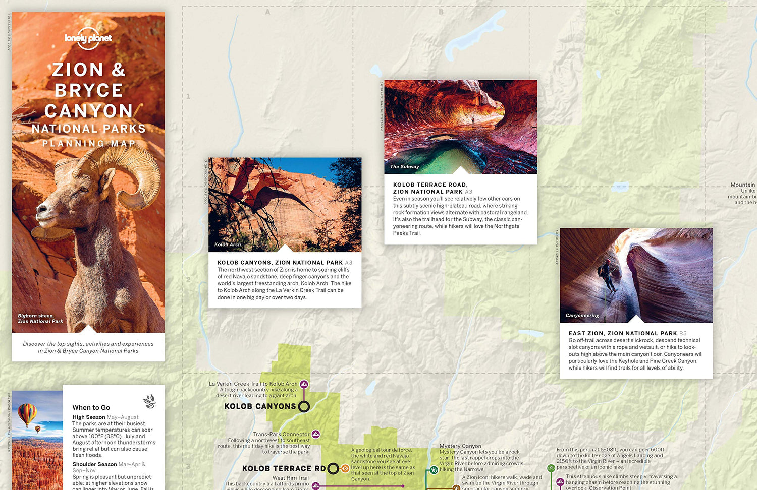 Carte de planification (en anglais) - Zion & Bryce Canyon national park | Lonely Planet carte routière Lonely Planet EN