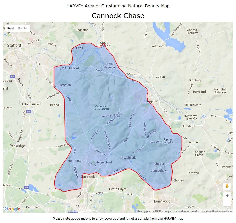 Carte de plein-air - Cannock Chase | Harvey Maps carte pliée Harvey Maps 