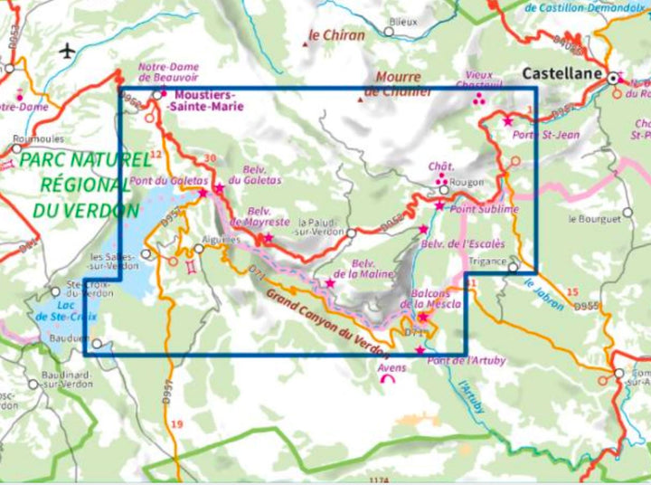 Carte de plein air - Gorges du Verdon | IGN carte pliée IGN 