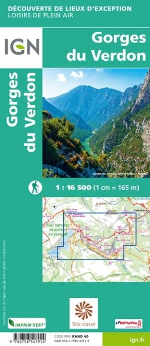 Carte de plein air - Gorges du Verdon | IGN carte pliée IGN 