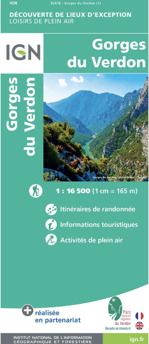 Carte de plein air - Gorges du Verdon | IGN carte pliée IGN 