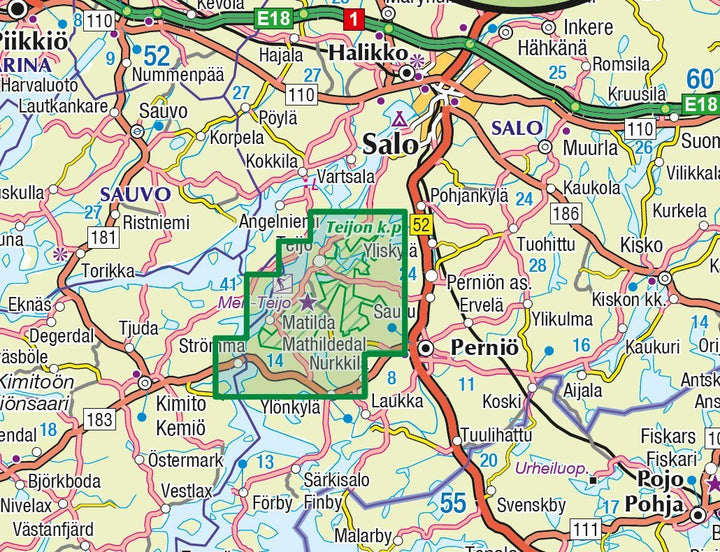 Carte de plein air n° 21 - Teijo (Finlande) | Karttakeskus carte pliée Karttakeskus 