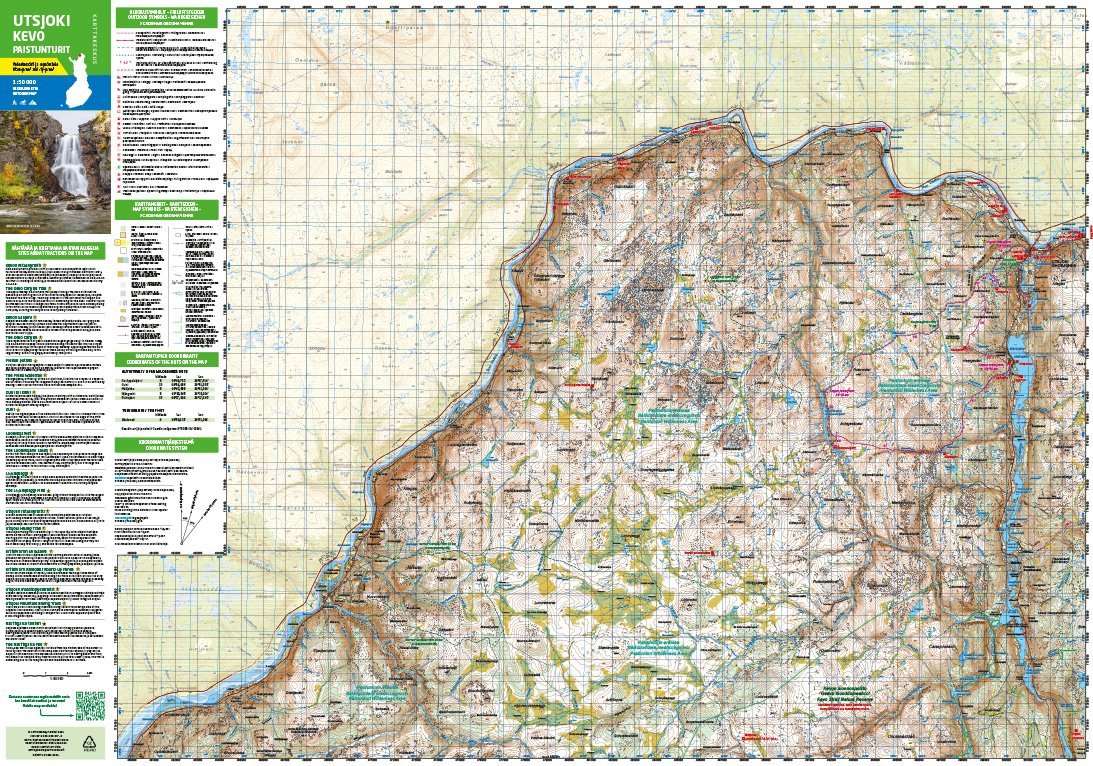 Carte de plein air n° 26 - Utsjoki Kevo Paistunturit (Finlande) | Karttakeskus carte de randonnée Karttakeskus