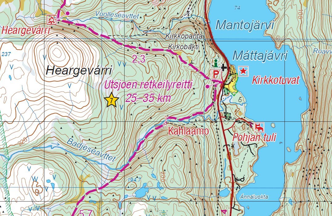 Carte de plein air n° 26 - Utsjoki Kevo Paistunturit (Finlande) | Karttakeskus carte de randonnée Karttakeskus