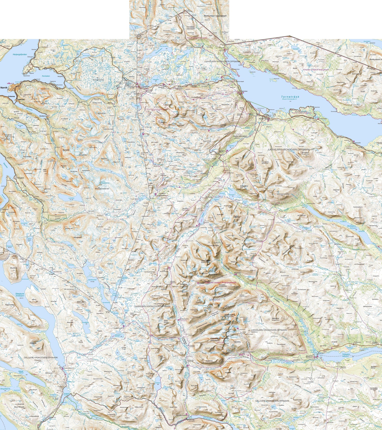 Carte de plein air n° BD6 - Abisko, Kebnekaise, Narvik (Suède) | Norstedts - Fjällkartan carte de randonnée Norstedts