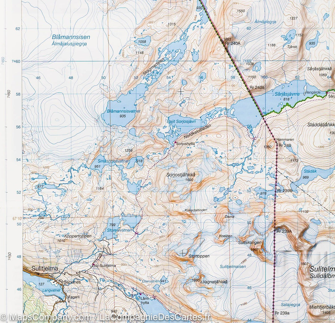 Carte de plein air n° SE.F.BD09 - Parc de Padjelanta & Sulitelma (Suède) | Norstedts - Fjällkartan carte pliée Norstedts 