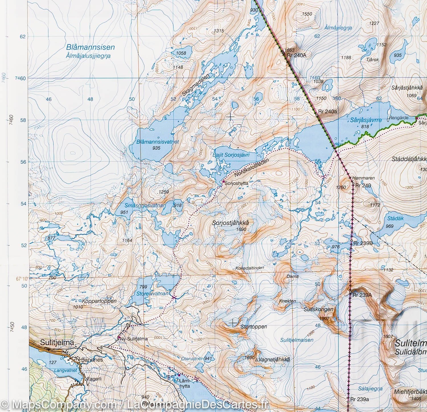 Carte de plein air n° BD9 - Parc de Padjelanta & Sulitelma (Suède) | Norstedts - Fjällkartan carte de randonnée Norstedts