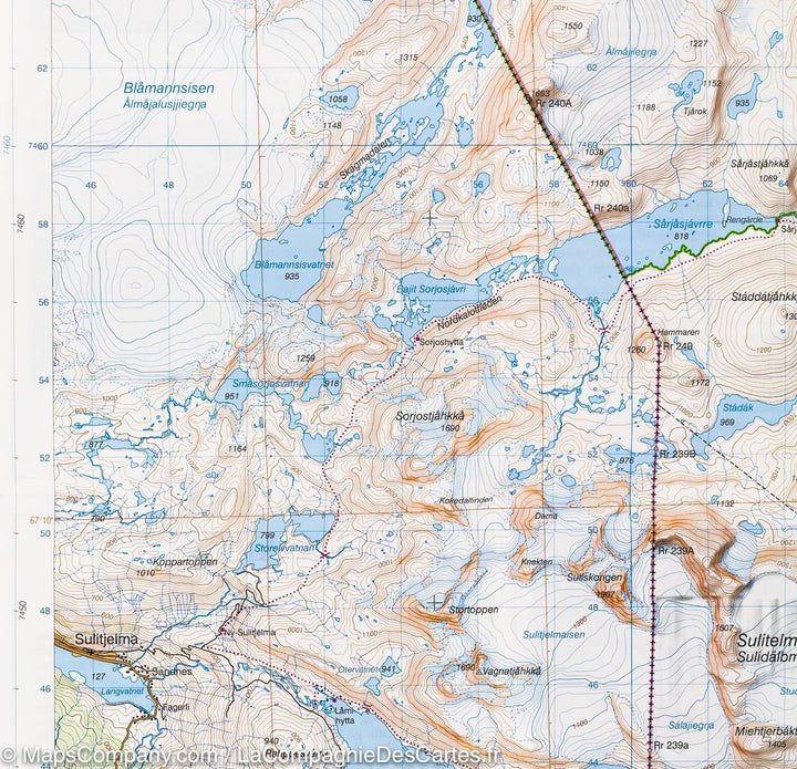 Carte de plein air n° SE.F.BD09 - Parc de Padjelanta & Sulitelma (Suède) | Norstedts - Fjällkartan carte pliée Norstedts 