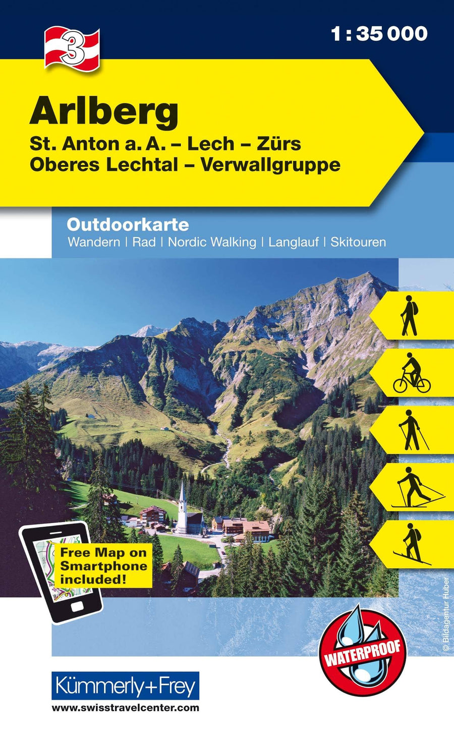 Carte de plein air n° WK.03 - Arlberg FMS (Autriche) | Kümmerly & Frey carte pliée Kümmerly & Frey 