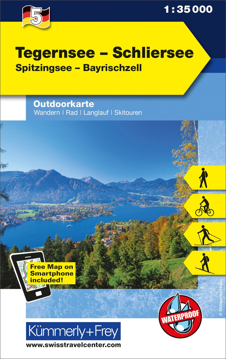 Carte de plein air n° WK.05 - Tegernsee, Schliersee (Allemagne) | Kümmerly & Frey carte pliée Kümmerly & Frey 