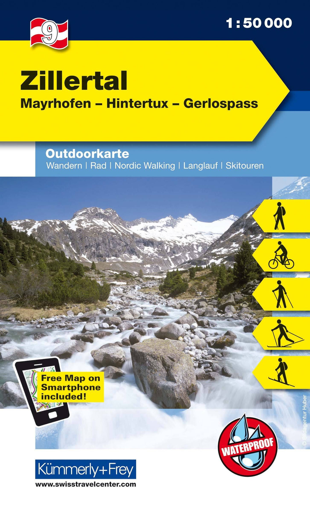 Carte de plein air n° WK.09 - Zillertal FMS (Autriche) | Kümmerly & Frey carte pliée Kümmerly & Frey 