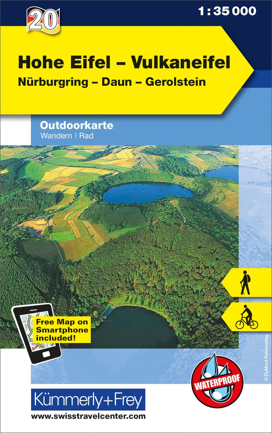 Carte de plein air n° WK.20 - Hohe Eifel, Vulkaneifel (Allemagne) | Kümmerly & Frey carte pliée Kümmerly & Frey 