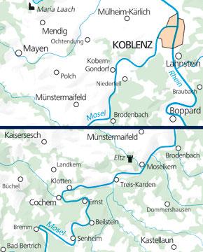 Carte de plein air n° WK.21 - Untermosel - Cochem à Koblenz (Allemagne) | Kümmerly & Frey carte pliée Kümmerly & Frey 