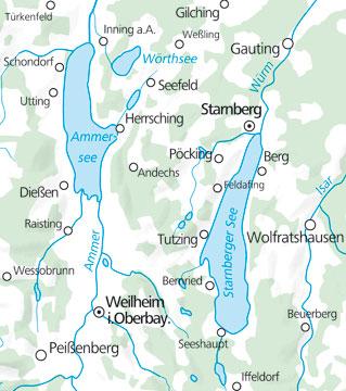 Carte de plein air n° WK.27 - Lac de Starnberg, Lac Ammer (Allemagne) | Kümmerly & Frey carte de randonnée Kümmerly & Frey