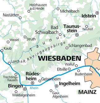 Carte de plein air n° WK.51 - Rheingau, Taunus Ouest (Allemagne) | Kümmerly & Frey carte de randonnée Kümmerly & Frey