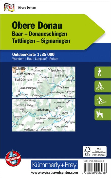 Carte de plein air n° WK.53 - Haut Danube (Allemagne) | Kümmerly & Frey carte de randonnée Kümmerly & Frey