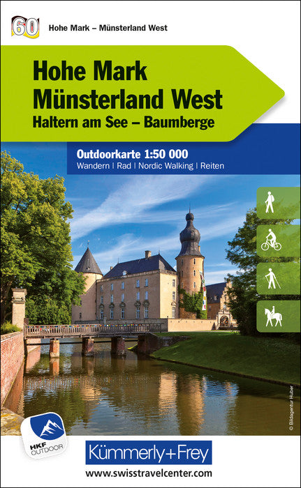 Carte de plein air n° WK.60 - Hohe Mark, Münsterland Ouest (Allemagne) | Kümmerly & Frey carte pliée Kümmerly & Frey 