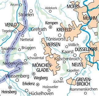 Carte de plein air n° WK.62 - Parc Naturel Meuse - Schwalm - Nette (Allemagne) | Kümmerly & Frey carte de randonnée Kümmerly & Frey