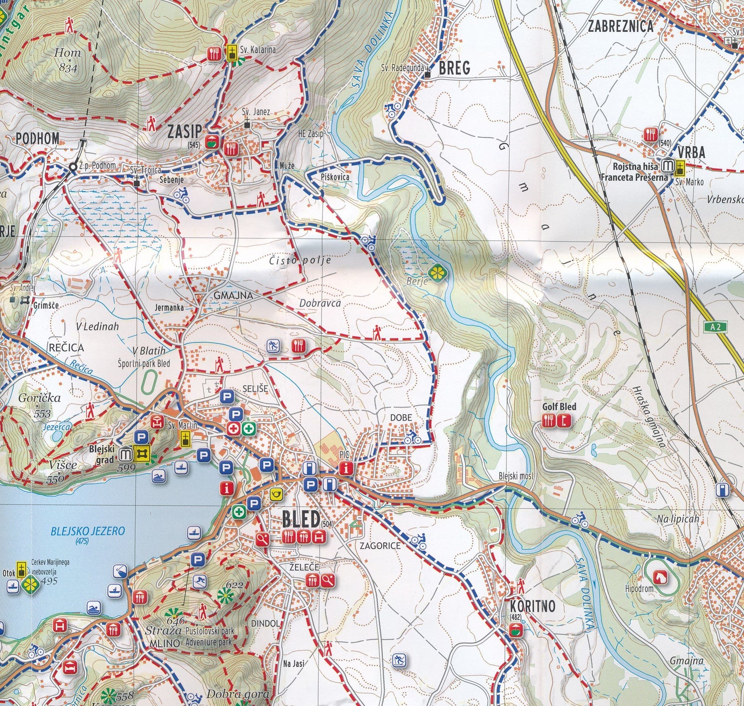 Carte de poche - Bled (Slovénie) | Kartografija plan de ville Kartografija