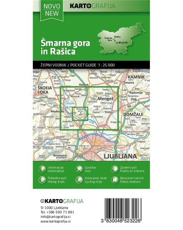 Carte de poche - Šmarna Gora & Rašica (Slovénie) | Kartografija plan de ville Kartografija