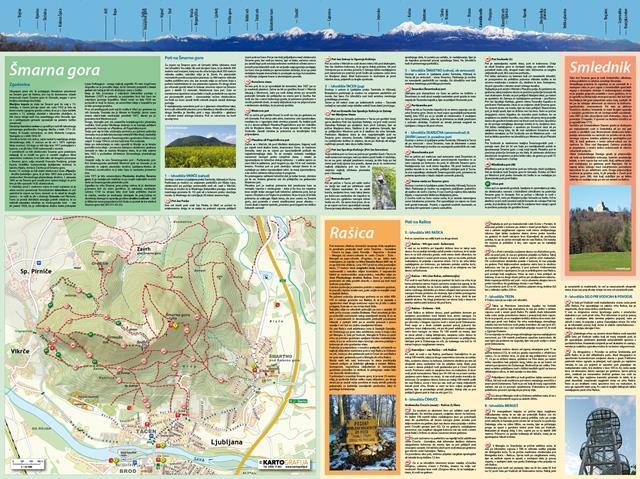 Carte de poche - Šmarna Gora & Rašica (Slovénie) | Kartografija carte pliée Kartografija 