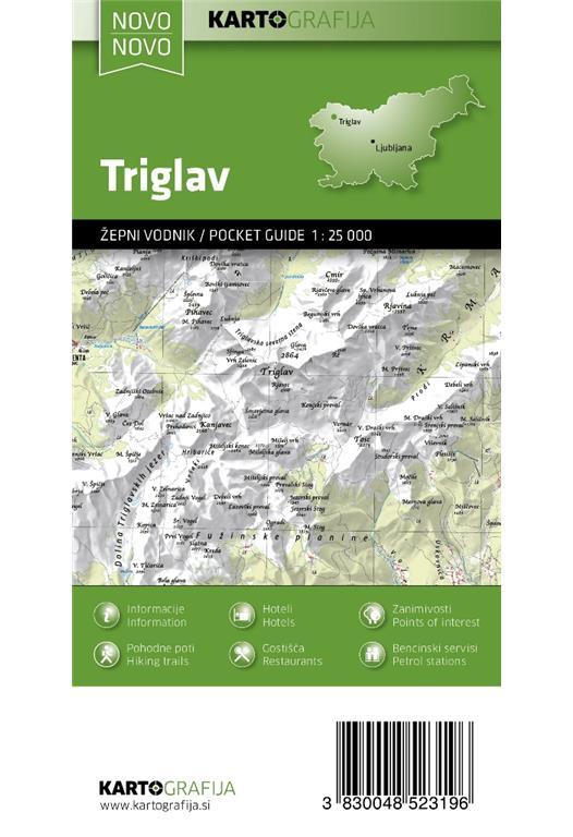 Carte de poche - Triglav (Slovénie) | Kartografija carte de randonnée Kartografija