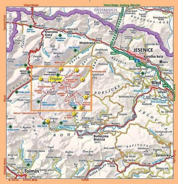Carte de poche - Triglav (Slovénie) | Kartografija carte de randonnée Kartografija