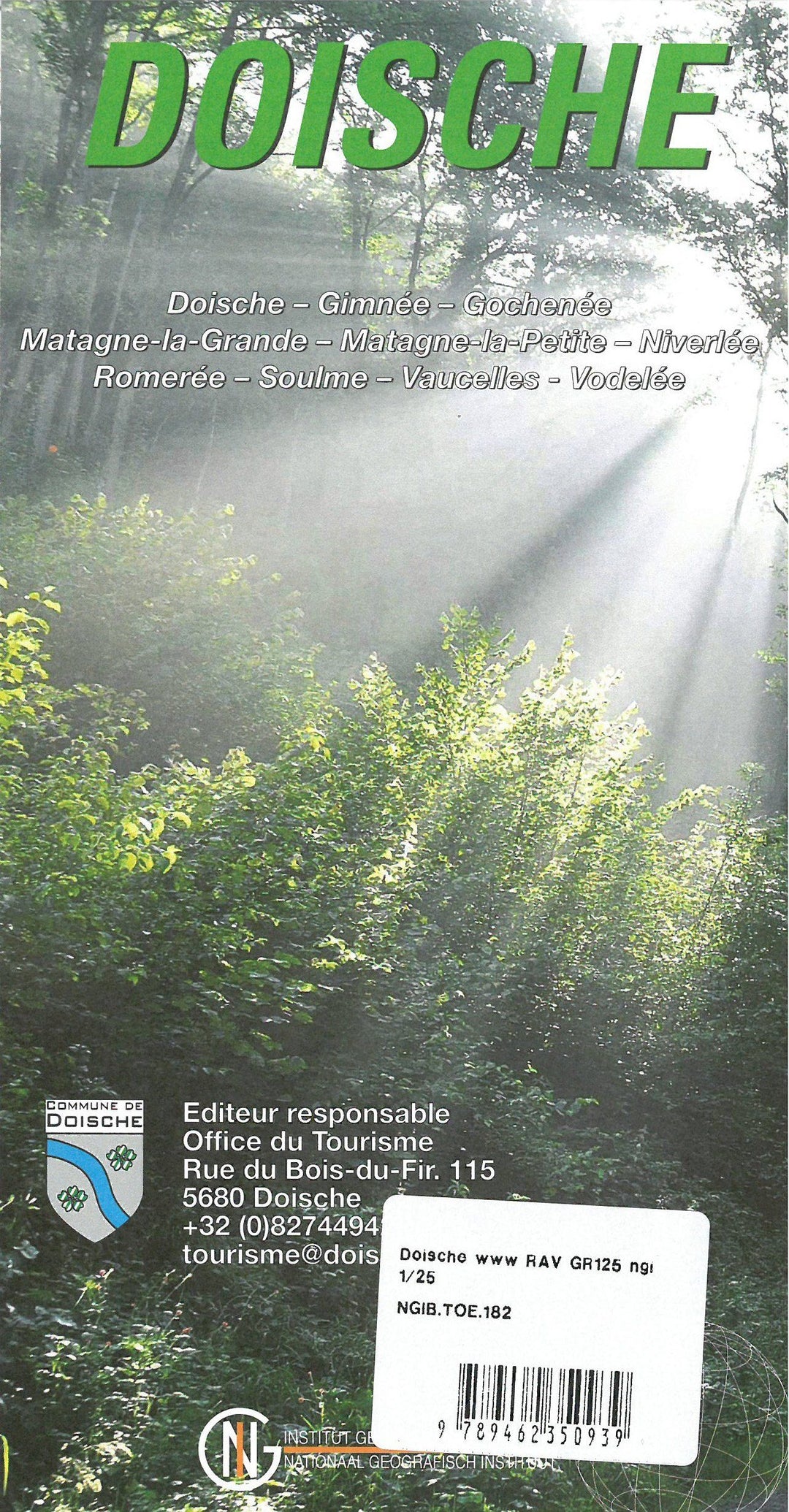 Carte de promenades - Doische (Belgique) | NGI carte pliée IGN Belgique 