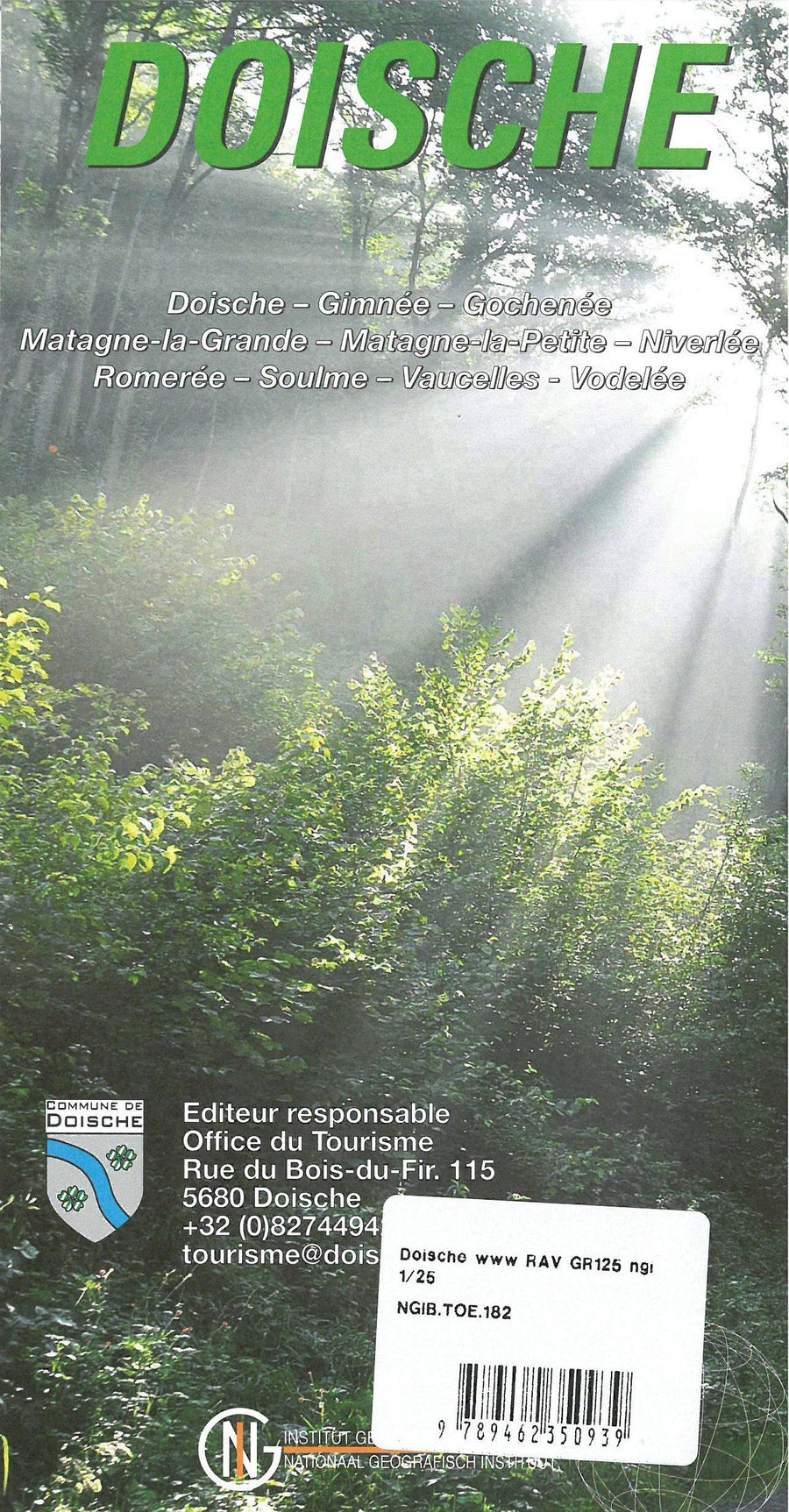 Carte de promenades - Doische (Belgique) | NGI carte pliée IGN Belgique 