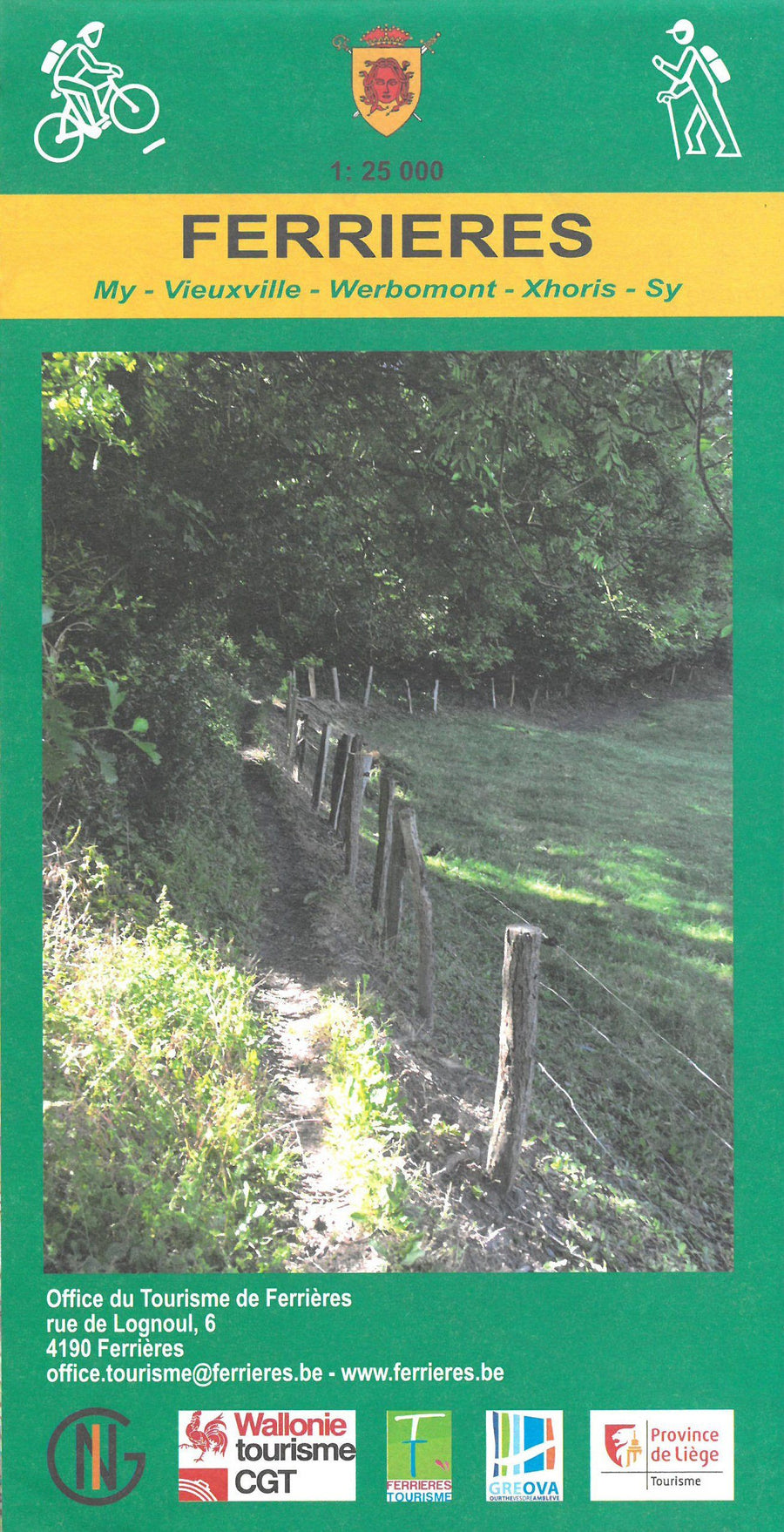 Carte de promenades - Ferrières (Belgique) | NGI carte pliée IGN Belgique 