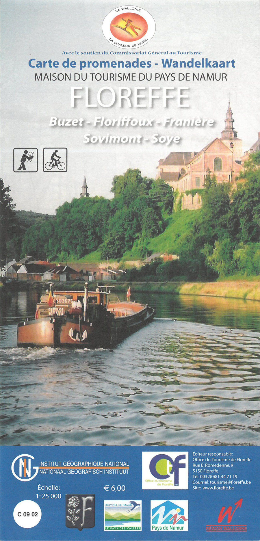 Carte de promenades - Floreffe (Belgique) | NGI carte pliée IGN Belgique 