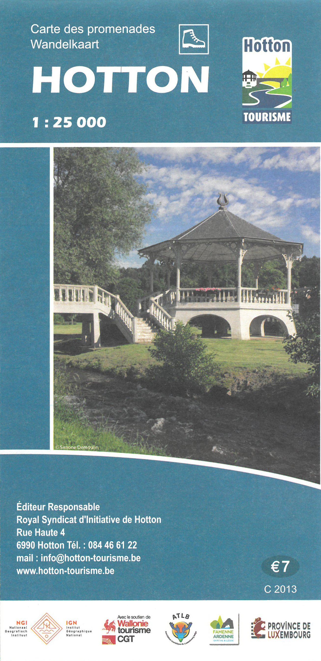 Carte de promenades - Hotton (Belgique) | NGI carte de randonnée IGN Belgique