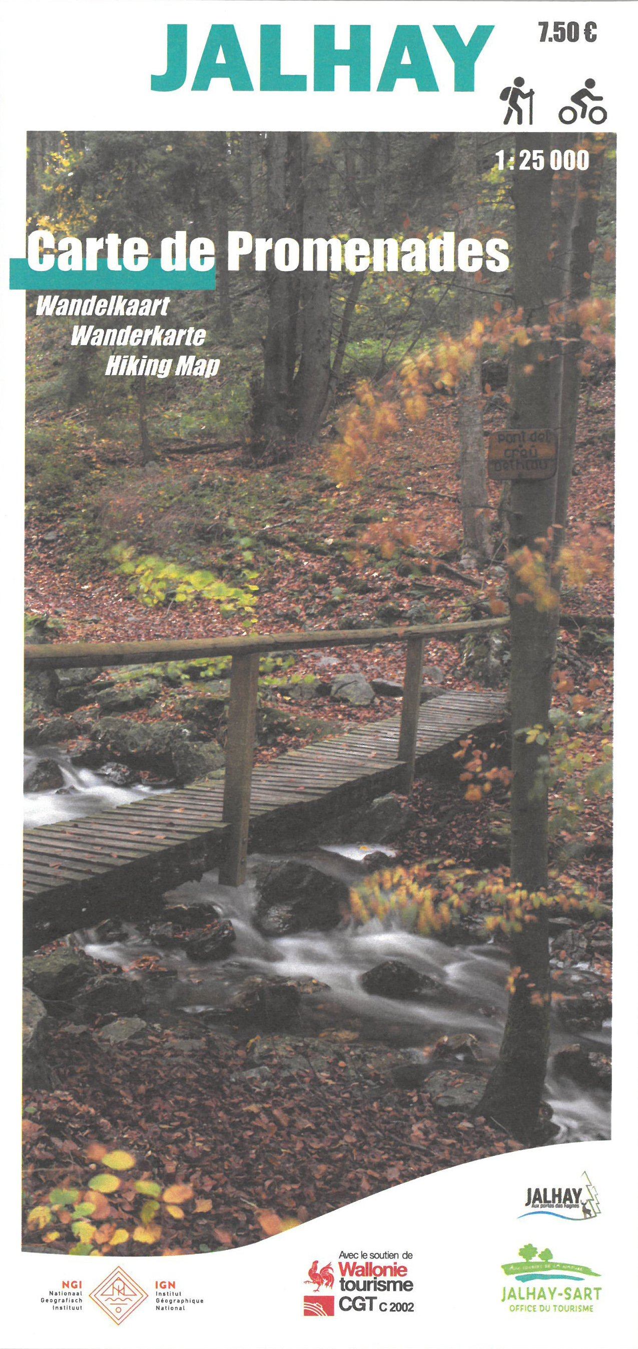 Carte de promenades - Jalhay (Belgique) | NGI carte de randonnée IGN Belgique