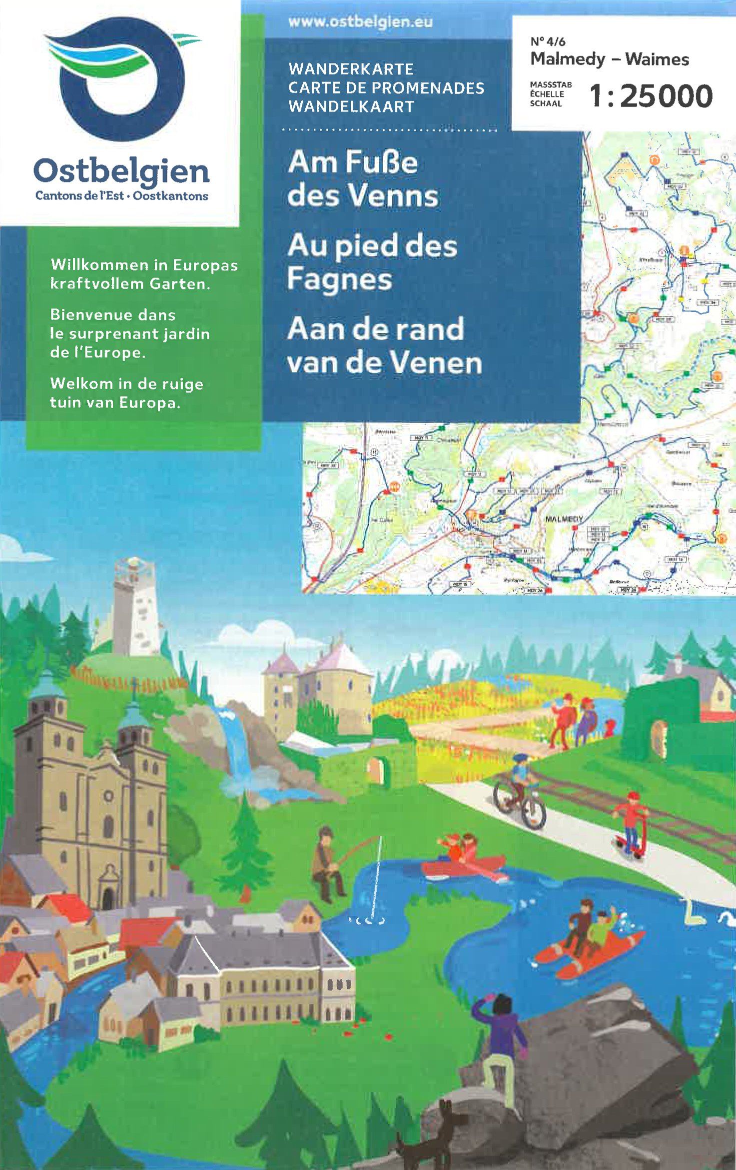 Carte de promenades - Malmedy (Belgique) | NGI carte de randonnée IGN Belgique