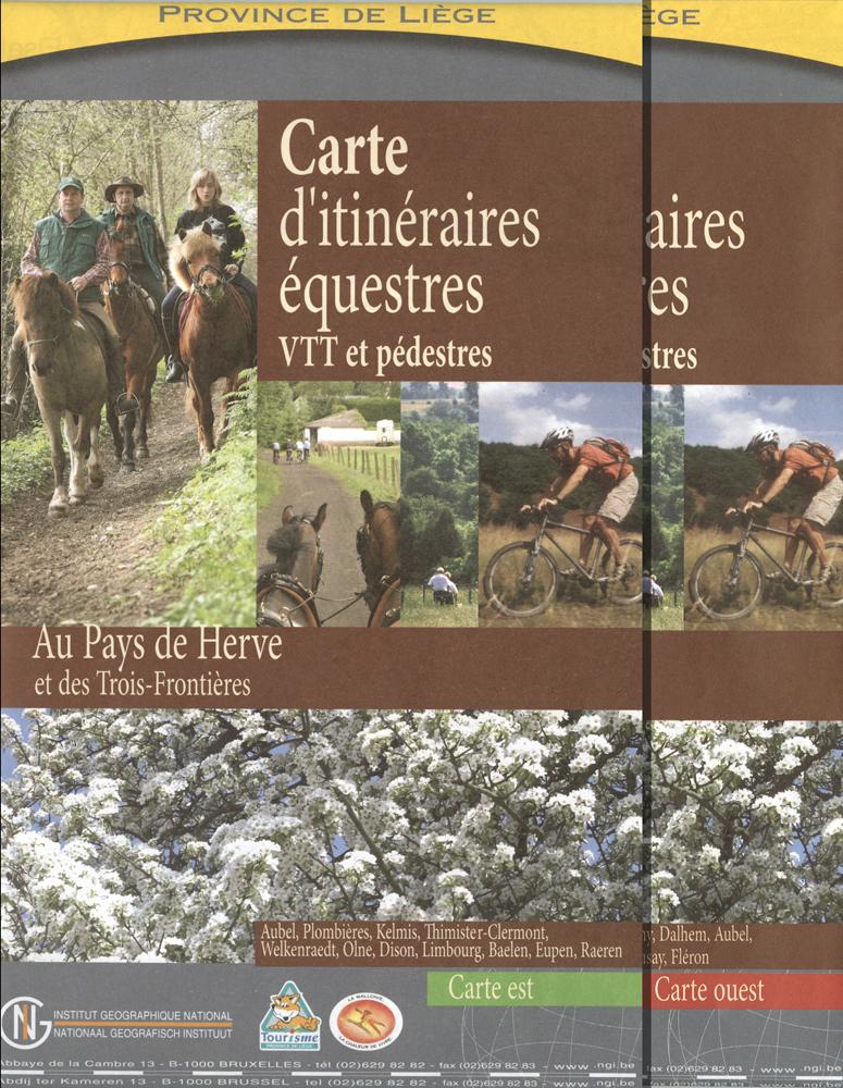 Carte de promenades pédestre, VTT et équestre - Au pays de Herve et des Trois-Frontières (Belgique) | NGI carte de randonnée IGN Belgique Default Title