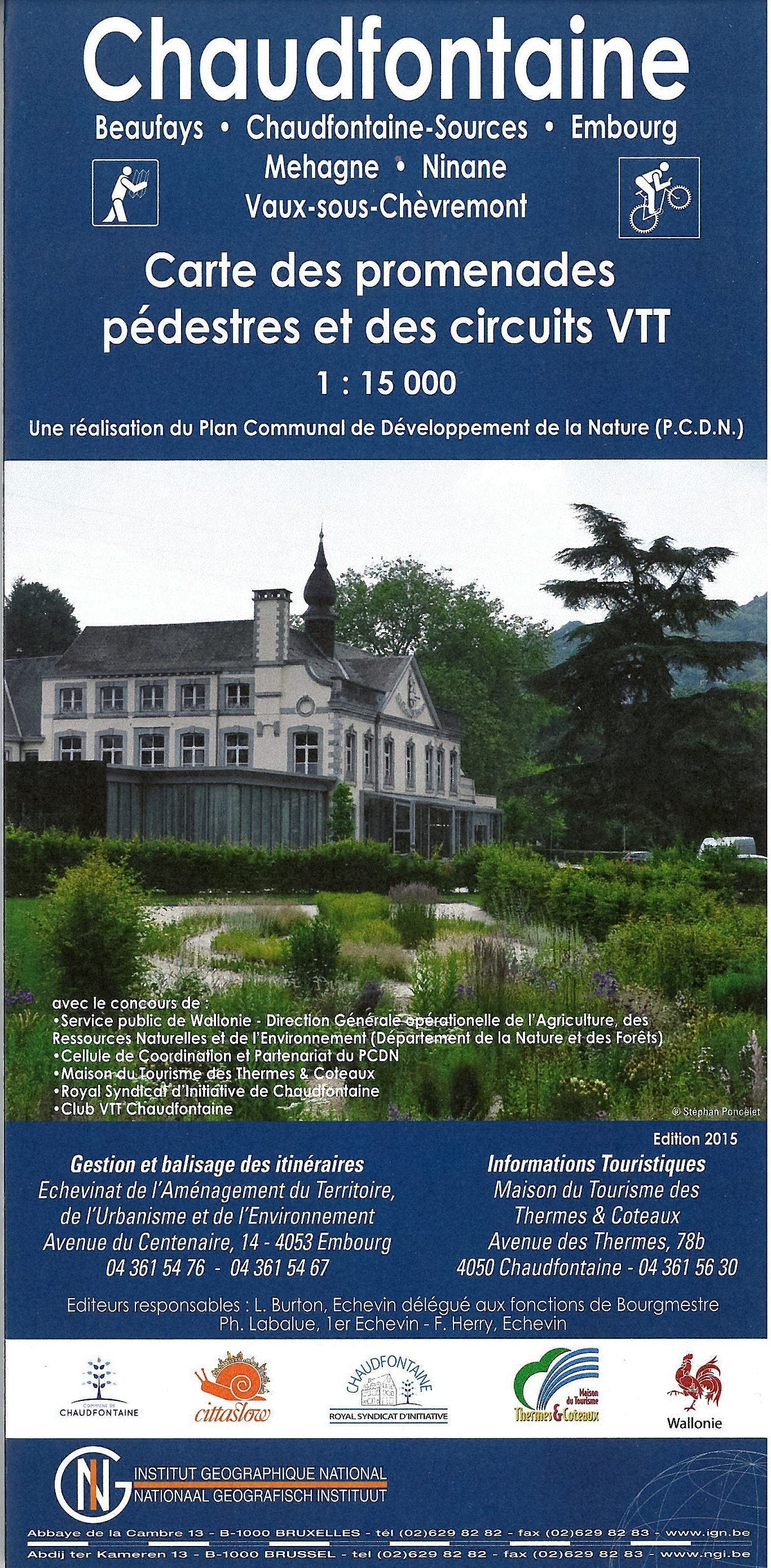 Carte de promenades pédestres et VTT - Chaudfontaine (Belgique) | NGI carte de randonnée IGN Belgique Default Title