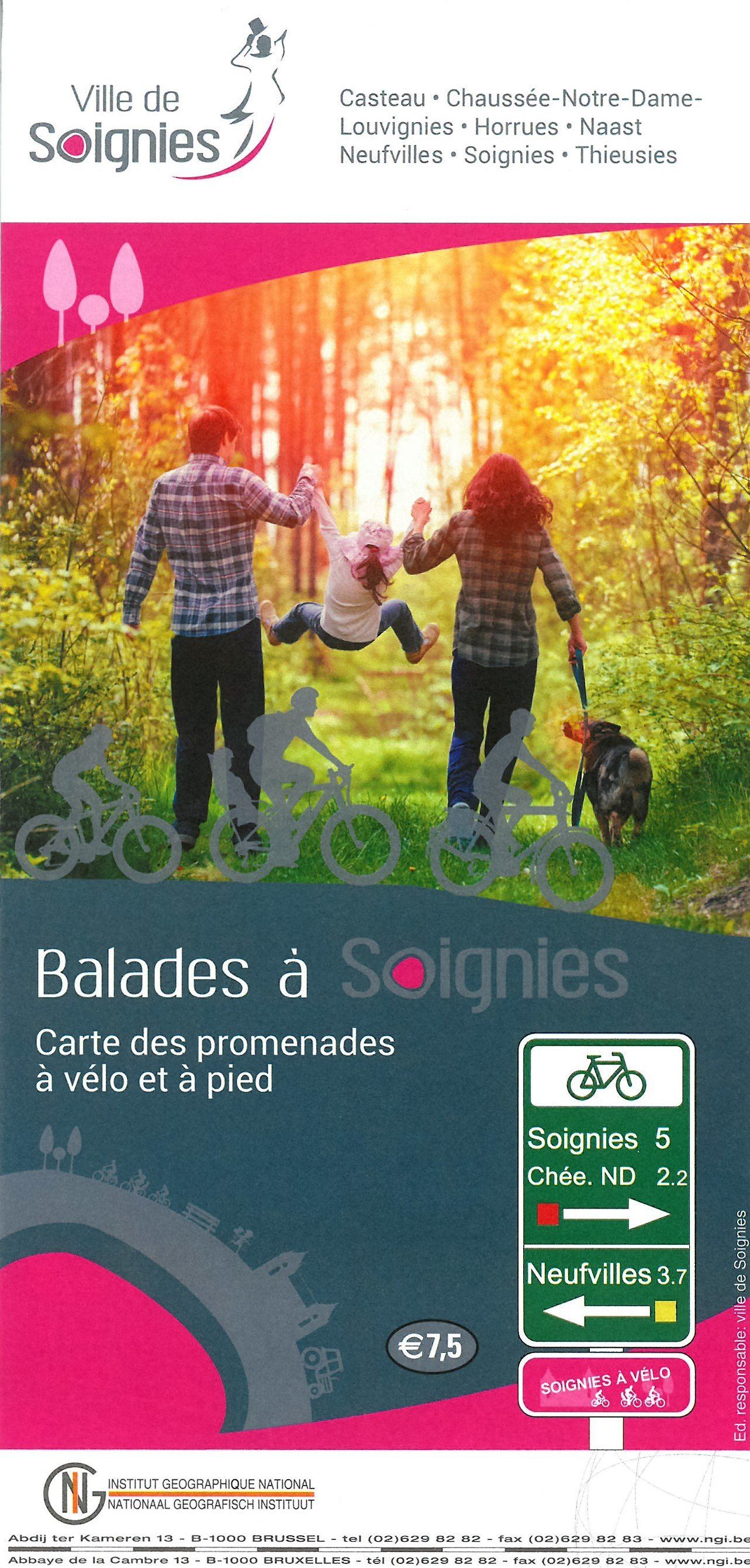 Carte de promenades - Soignies (Belgique) | NGI carte de randonnée IGN Belgique Default Title