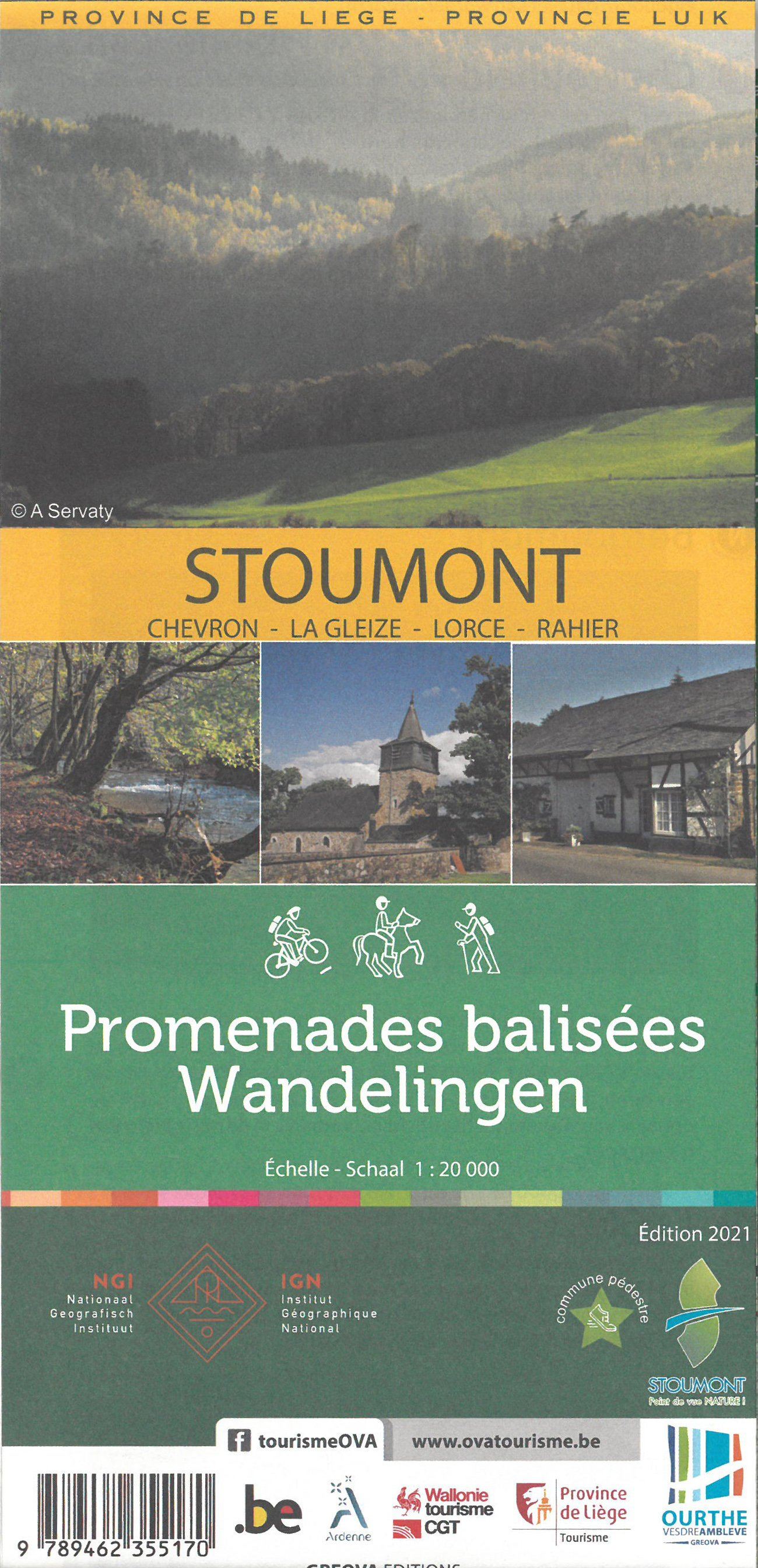 Carte de promenades - Stoumont (Belgique) | NGI carte de randonnée IGN Belgique
