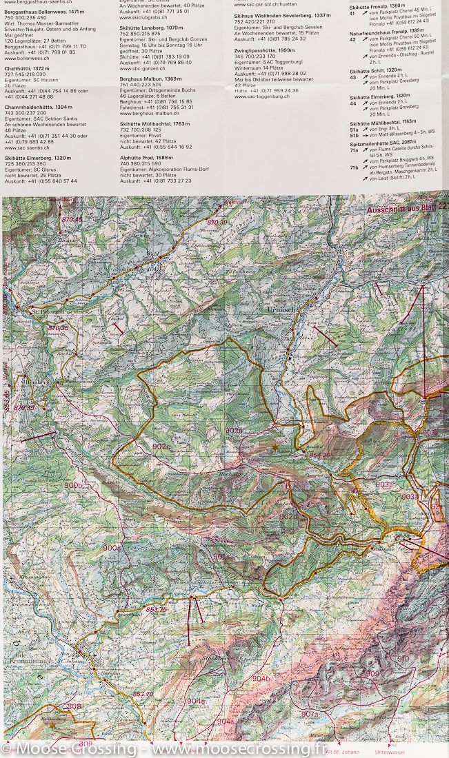 Carte de randonnée à ski n° 237S - Walenstadt (Säntis, Churfirsten, Spitzmeilen), Suisse | Swisstopo - ski au 1/50 000 carte de randonnée Swisstopo