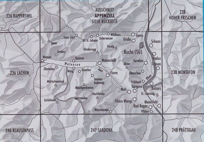 Carte de randonnée à ski n° 237S - Walenstadt (Säntis, Churfirsten, Spitzmeilen), Suisse | Swisstopo - ski au 1/50 000 carte de randonnée Swisstopo