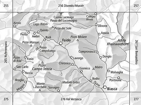 Carte de randonnée à ski n° 249S - Tarasp (Suisse) | Swisstopo - ski au 1/50 000 carte de randonnée Swisstopo