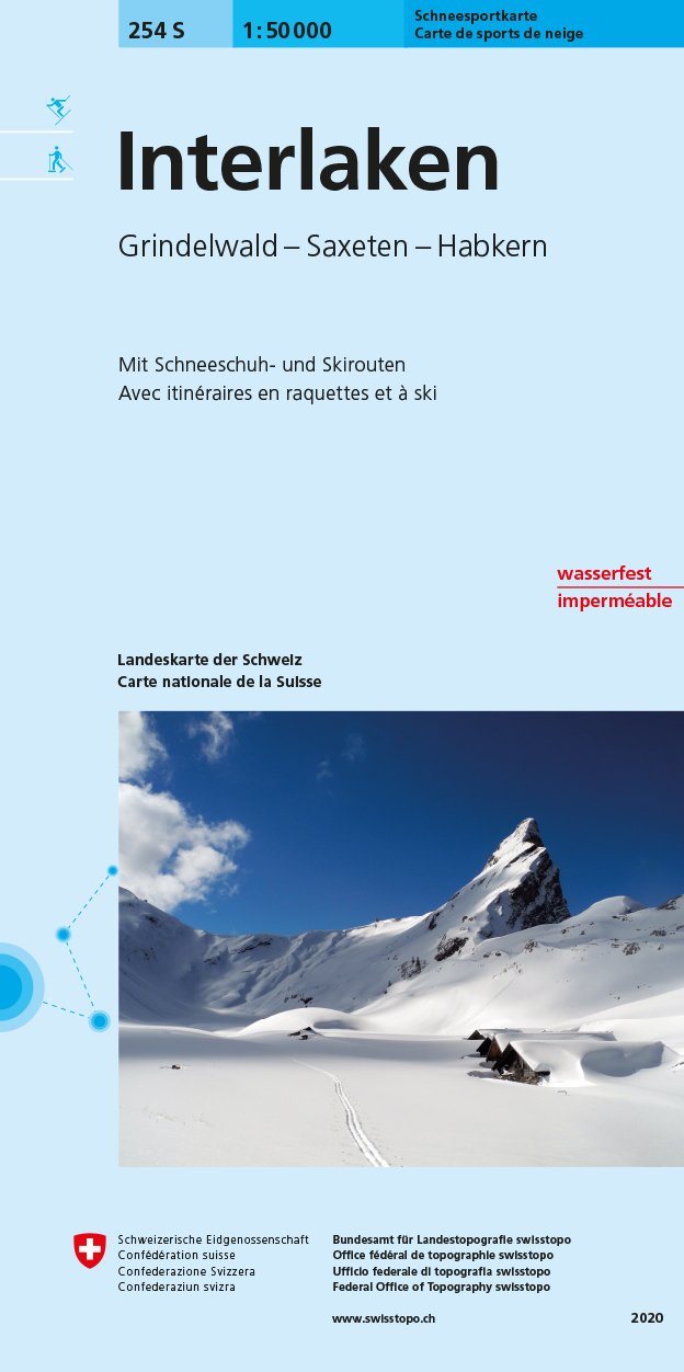 Carte de randonnée à ski n° 262S - Rochers de Naye (Suisse) | Swisstopo - ski au 1/50 000 carte pliée Swisstopo 