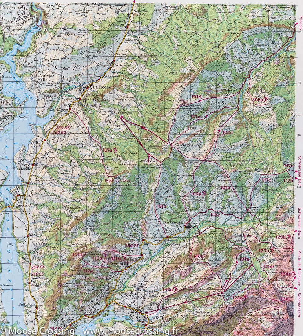 Carte de randonnée à ski n° 262S - Rochers de Naye (Suisse) | Swisstopo - ski au 1/50 000 carte de randonnée Swisstopo