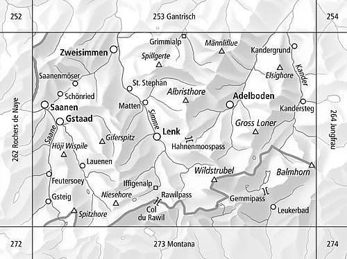 Carte de randonnée à ski n° 263S - Wildstrubel (Suisse) | Swisstopo - ski au 1/50 000 carte de randonnée Swisstopo