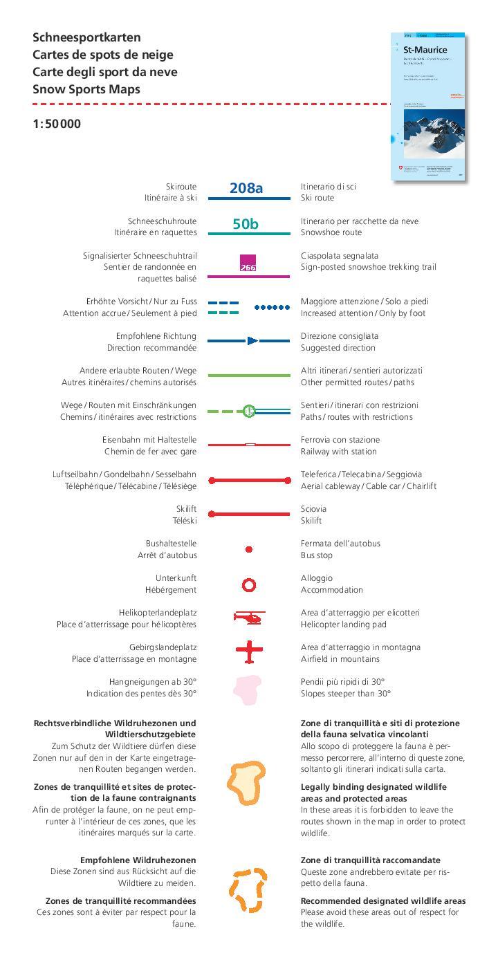 Carte de randonnée à ski n° 273S - Montana (Suisse) | Swisstopo - ski au 1/50 000 carte de randonnée Swisstopo