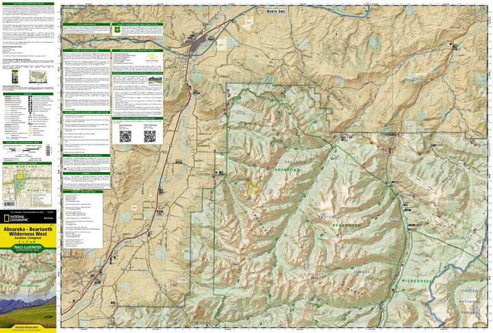 Carte de randonnée - Absaroka, Beartooth Wilderness W., Gardiner, Livingston (Montana), n° 721 | National Geographic carte pliée National Geographic 