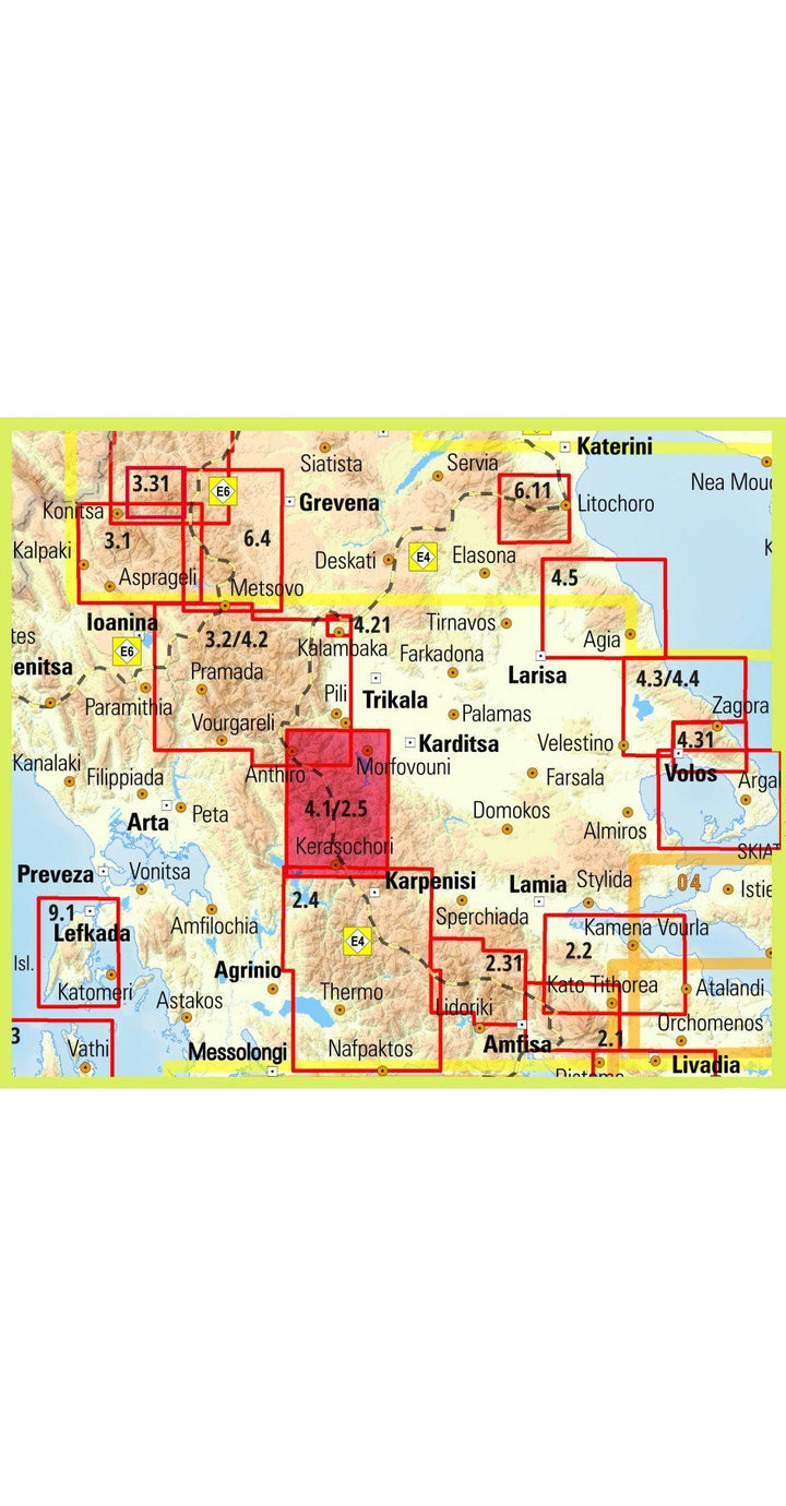 Carte de randonnée - Agrafa (Grèce centrale) | Anavasi carte pliée Anavasi 