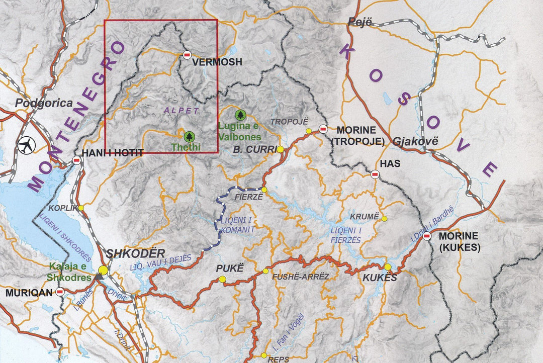 Carte de randonnée - Albanie Nord (Thethi, Kelmendi) | Huber carte pliée Huber 